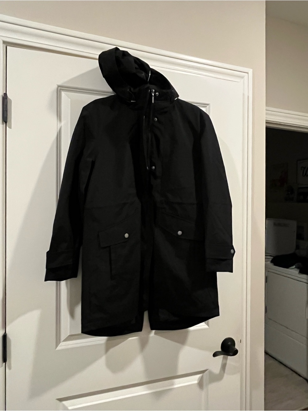 St John’s Bay Women’s Black Hooded Parka 3 in 1 Jacket size small New!